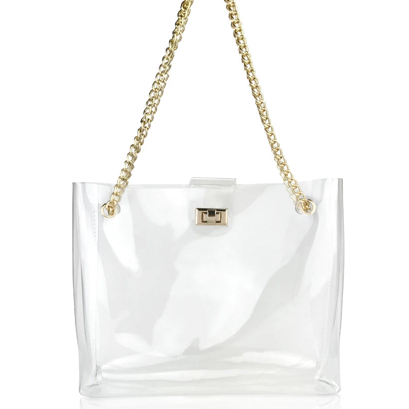 HOXIS Womens Clear PVC Small Crossbody Bag