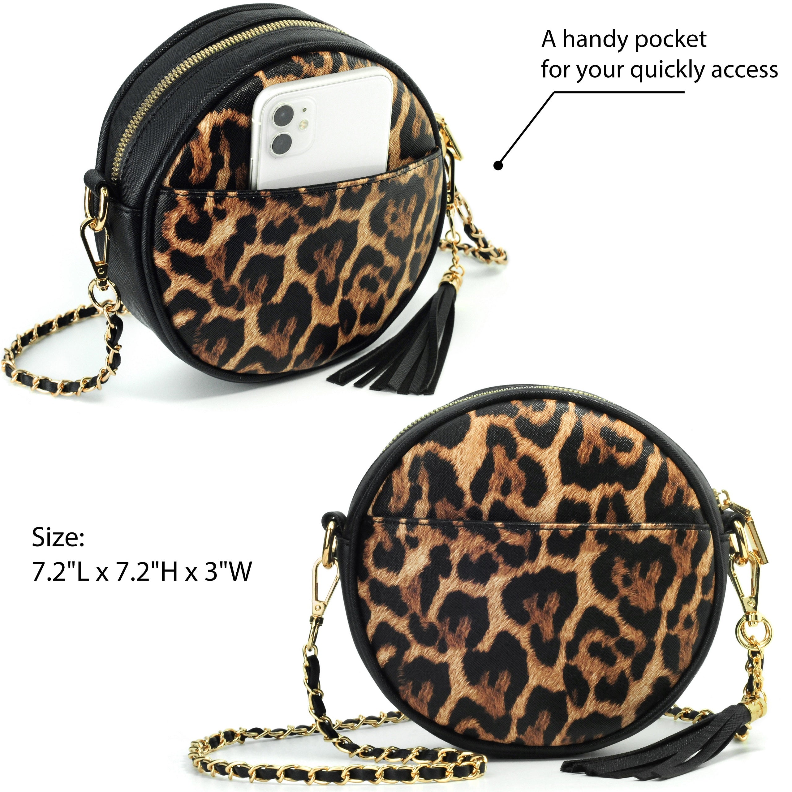 Buy Shireen Women's Crossbody Sling Bag With Gold Chain Animal Print,  Detachable Strap | Ladies Purse Unique Shape (White) at Amazon.in